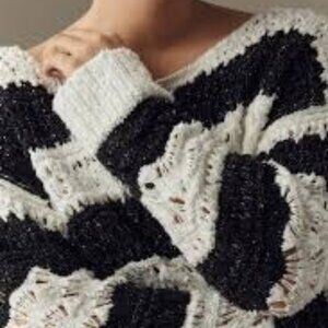 Anthropologie Palmer Open-Stitch Pullover Sweater by Pilcro